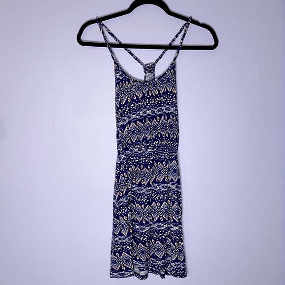 3/10$ Blue bohemian printed elastic waist summer dress - Picture 4 of 7